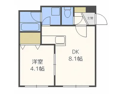 パレスニーノ南平岸(1LDK/1階)の間取り写真