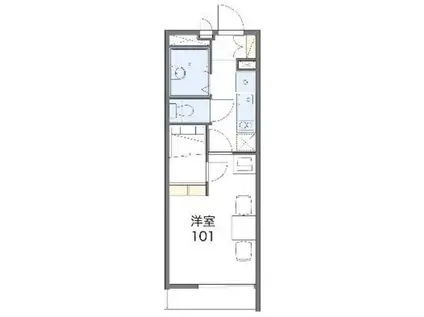 レオパレスフリージア(1K/1階)の間取り写真