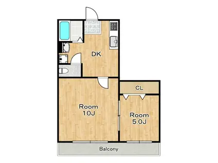 川忠ビル(2DK/3階)の間取り写真