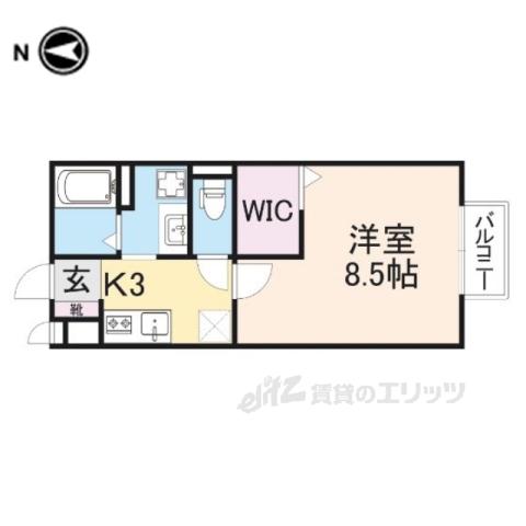 サンロイヤルⅠ(1K/2階)の間取り写真