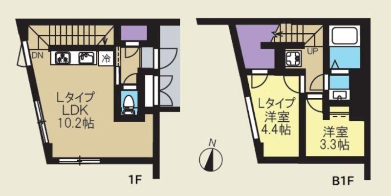 CREAL新高円寺(2LDK/1階)の間取り写真