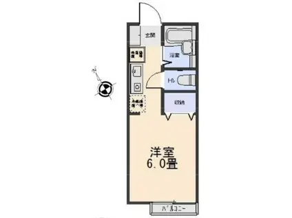 グリーンハウス井の頭(ワンルーム/1階)の間取り写真