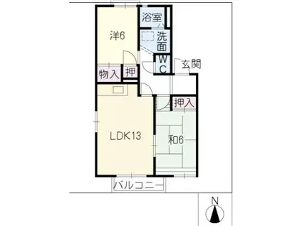 エクセル弐番館(2LDK/1階)の間取り写真