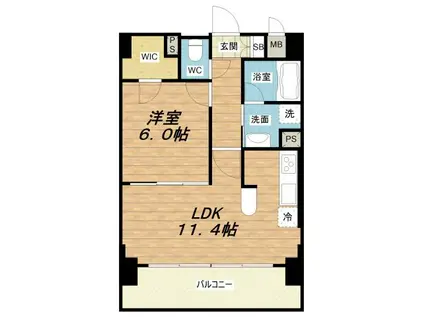 TOMODOAL北梅田(1LDK/5階)の間取り写真