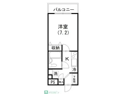 マンション妻田(1K/2階)の間取り写真
