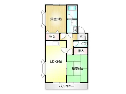 ロイヤル宮前H棟(2DK/3階)の間取り写真