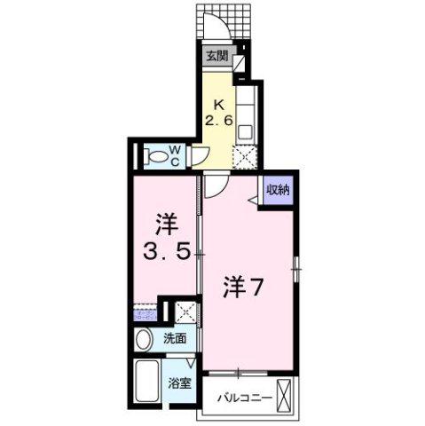 アイフリーデ(2K/1階)の間取り写真