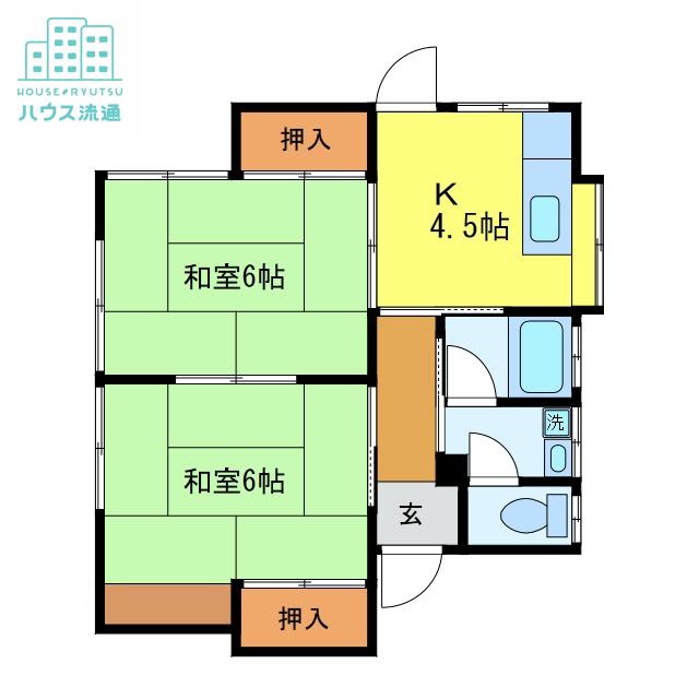 ハイツ辻(2DK/1階)の間取り写真