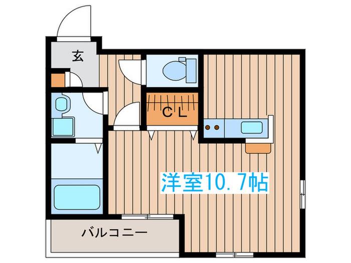 CASA DI TUTTI(ワンルーム/2階)の間取り写真