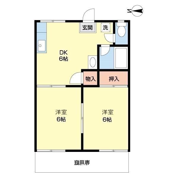 フォーブル貴志(2DK/1階)の間取り写真