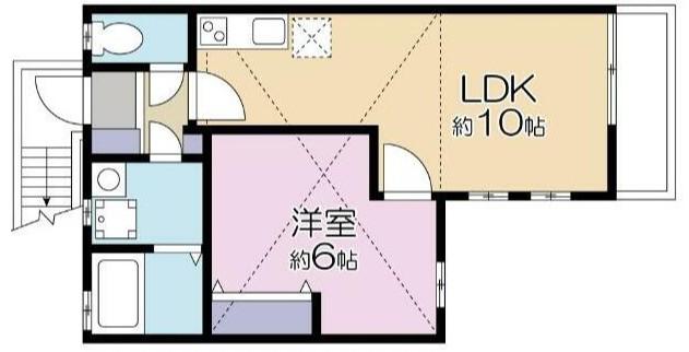 マスコットパレス(1LDK/2階)の間取り写真