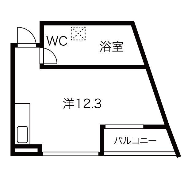 BAUWERK(ワンルーム/8階)の間取り写真