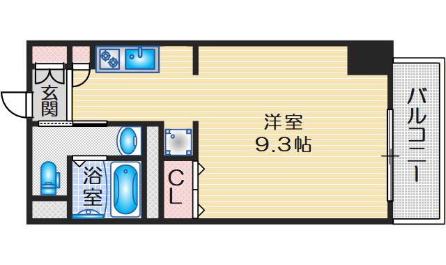 パークナードフィット箕面船場(1K/2階)の間取り写真
