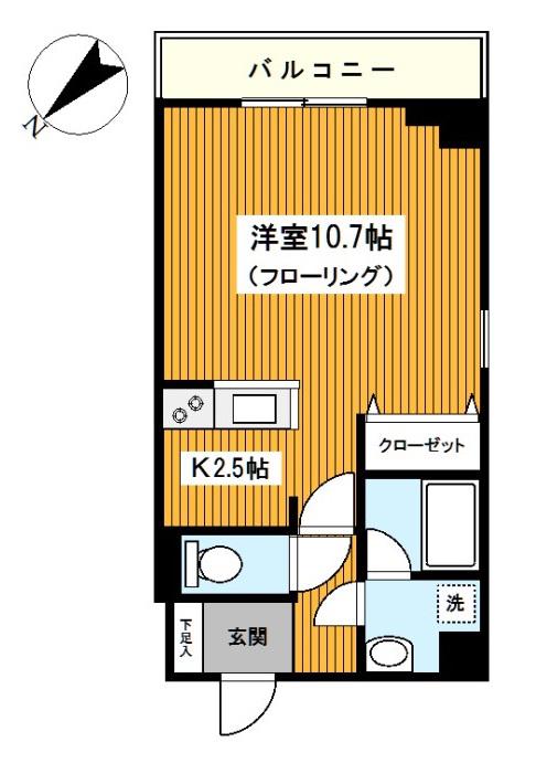 S&Sマリーンヨコハマ(1K/3階)の間取り写真