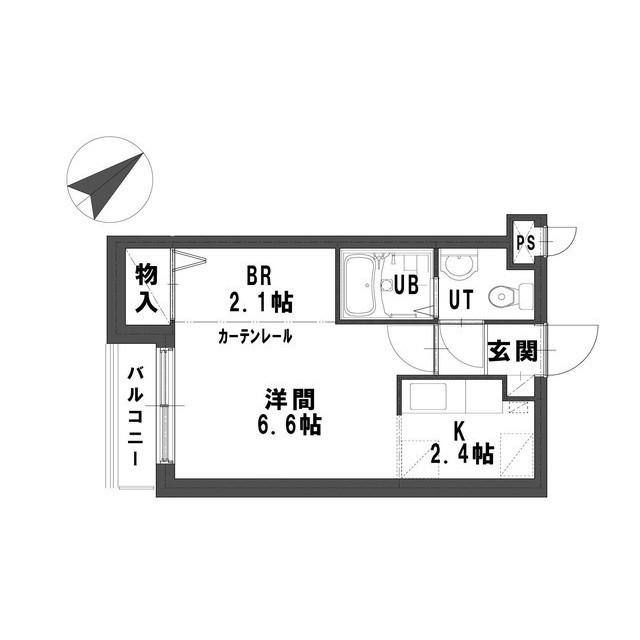 グランメール八軒東(1K/3階)の間取り写真