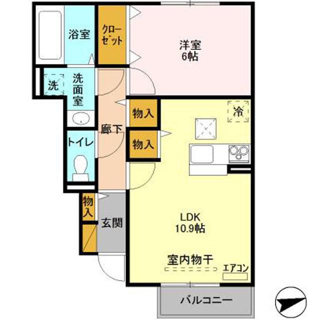 ボヌールロード(1LDK/1階)の間取り写真