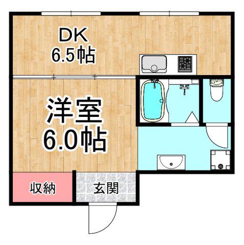 ぺディハイツ塚口(1DK/1階)の間取り写真