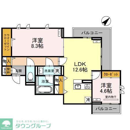 ベルフォルテ(2LDK/2階)の間取り写真