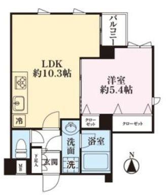 亀戸天神東スカイマンション(1LDK/2階)の間取り写真