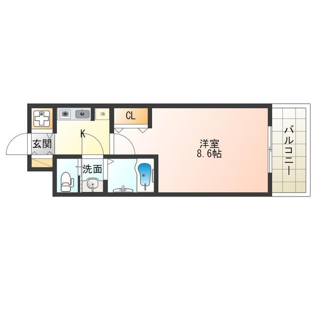 スワンズシティ堂島川(1K/14階)の間取り写真