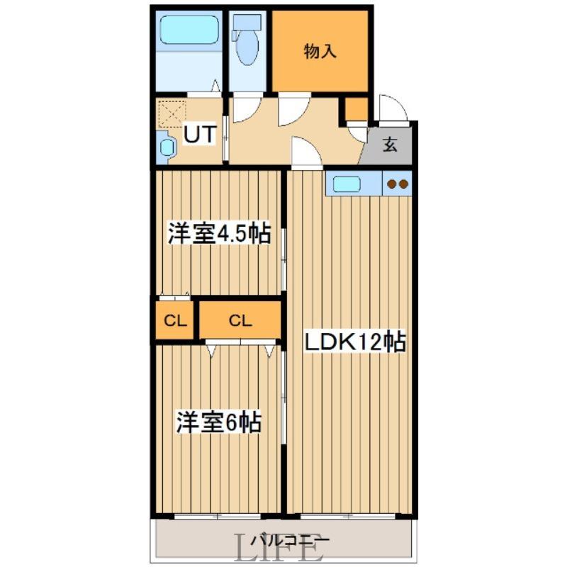 ゴトウハイツ(2LDK/3階)の間取り写真
