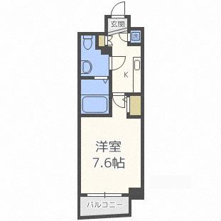 ラシュレエグゼ本町(1K/14階)の間取り写真