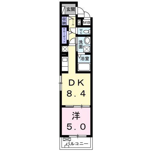 グリーンローズ千川(1LDK/2階)の間取り写真