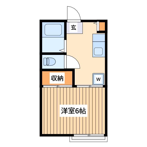 ビーカーサ淵野辺3リボーン(1K/2階)の間取り写真