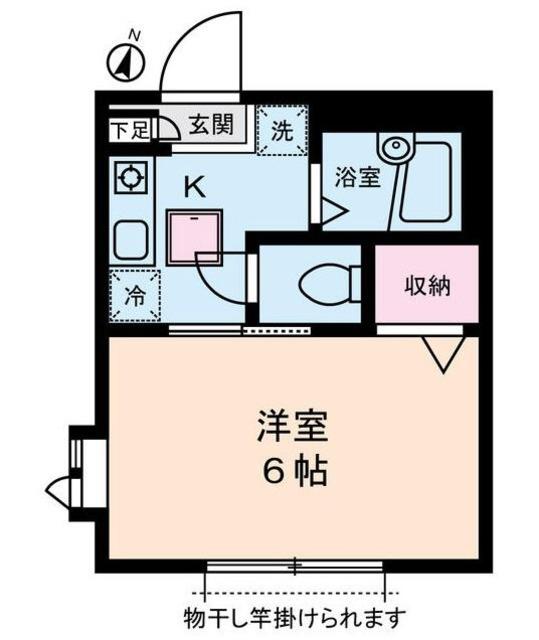 グリーンフラッツ旗の台(1K/1階)の間取り写真