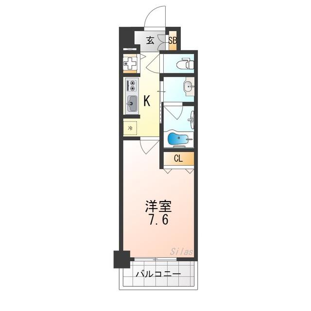 PIERIS GARDEN(1K/7階)の間取り写真