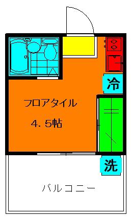 富士ビル(ワンルーム/3階)の間取り写真