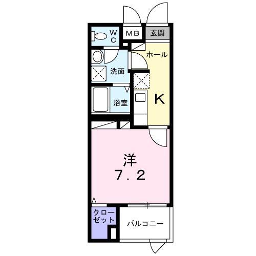 SEPTENOVA(1K/2階)の間取り写真