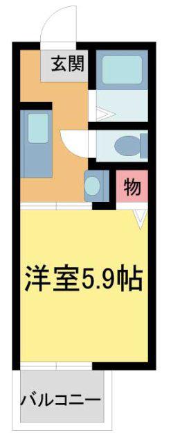 フレグランス神明(1K/2階)の間取り写真
