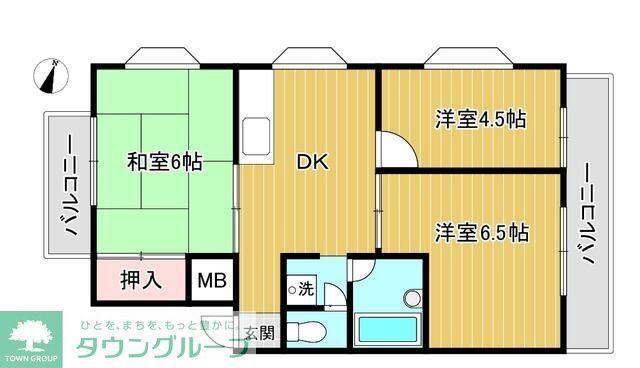 ヨノコーポ(3DK/2階)の間取り写真