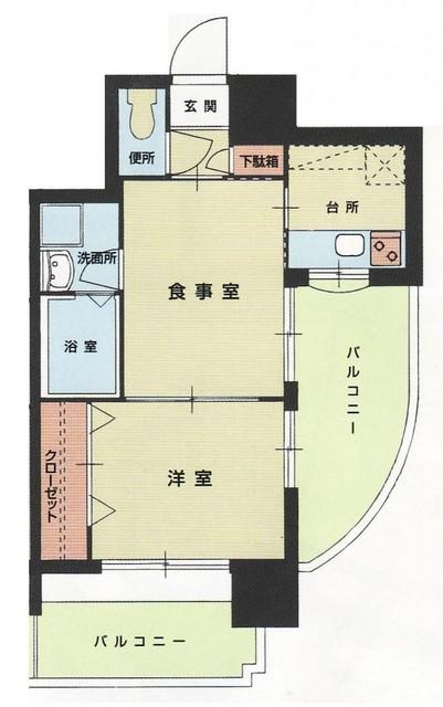 エステートモア警固本通(2K/8階)の間取り写真