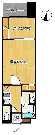 グランパーク県庁前(2K/7階)の間取り写真