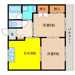 グレース犬山II(2DK/2階)の間取り写真