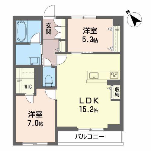 BEREO高森(2LDK/2階)の間取り写真