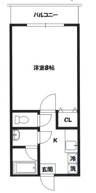 駅前光ハイツ(1K/2階)の間取り写真