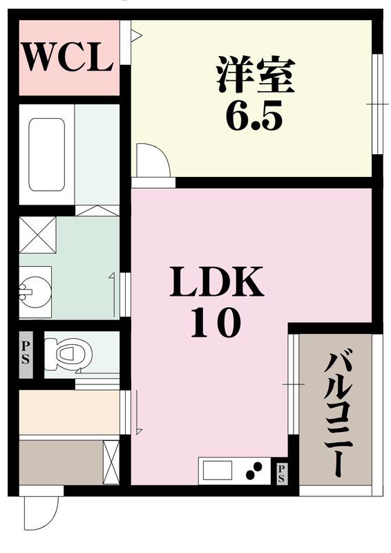 ORIENTCITY勝山(1LDK/1階)の間取り写真