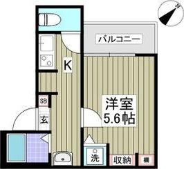 ラフィネ(1K/1階)の間取り写真