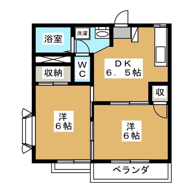 コーポ和(2DK/2階)の間取り写真