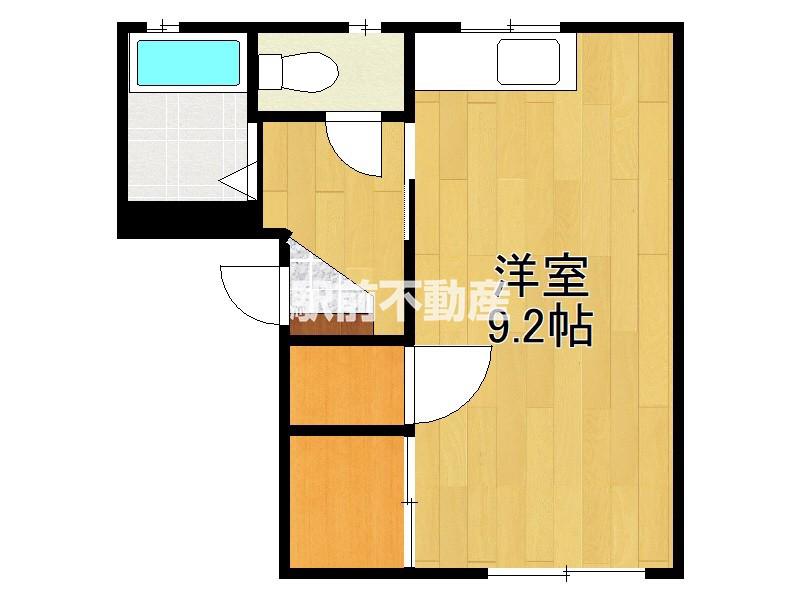 カーサ中の館C(1K/1階)の間取り写真