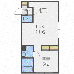 リベルタ福住(1LDK/3階)の間取り写真