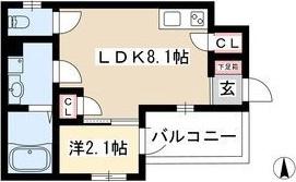 CACHETTE(1LDK/3階)の間取り写真