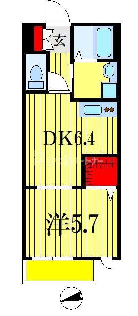 BUENA CASA 西千葉(1DK/1階)の間取り写真