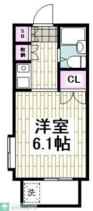 ベルライト能見台(ワンルーム/5階)の間取り写真