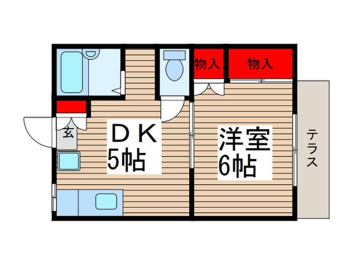 さつきコーポ(1DK/1階)の間取り写真