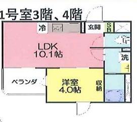 SETTE LUCE(1LDK/3階)の間取り写真