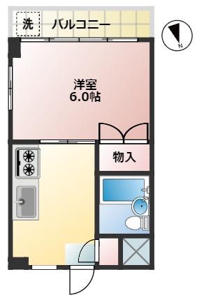アドバンスヤマ(1K/3階)の間取り写真